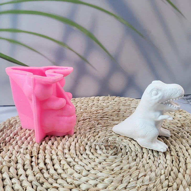 Dinosaur Silicone Mold DIY Cement Plaster Desktop Ornament Dinosaur Candle Mold
