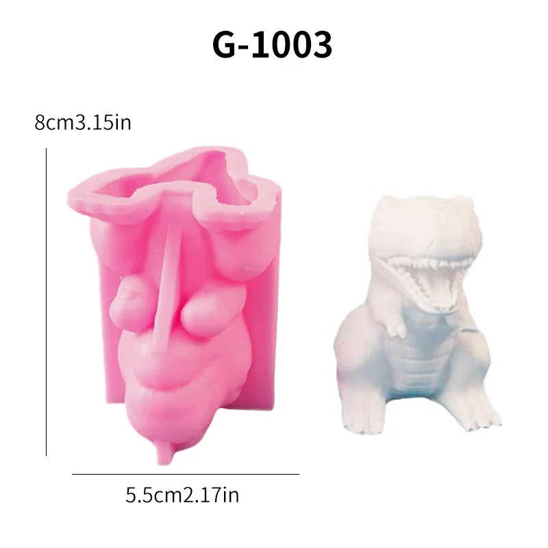 Dinosaur Silicone Mold DIY Cement Plaster Desktop Ornament Dinosaur Candle Mold