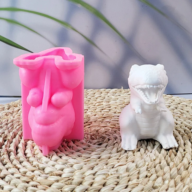 Dinosaur Silicone Mold DIY Cement Plaster Desktop Ornament Dinosaur Candle Mold