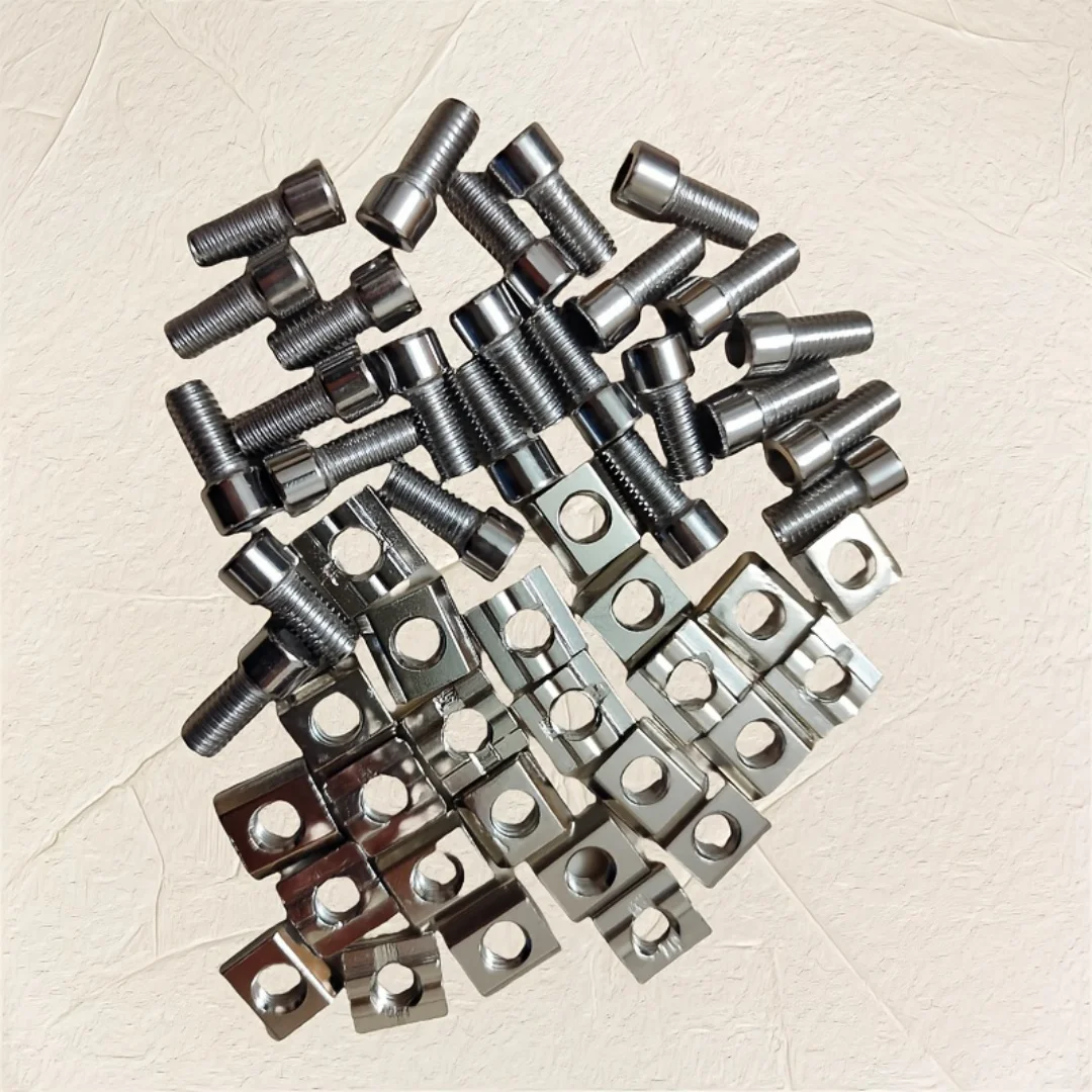 50 Pieces 25 Sets Stainless Steel M8 T-Slot Nut Set Slider Nut Industrial Aluminum Profile Accessories Spring Clip