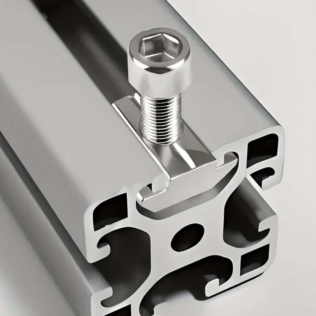 50 Pieces 25 Sets Stainless Steel M8 T-Slot Nut Set Slider Nut Industrial Aluminum Profile Accessories Spring Clip