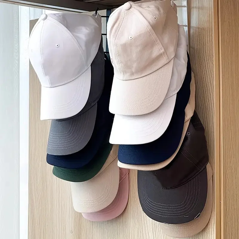 Wall-mounted Hat Storage Rack Iron Storage Hanger with 6 Hooks Portable Multi-functional Wardrobe Storage Hanger Door Hat Holder