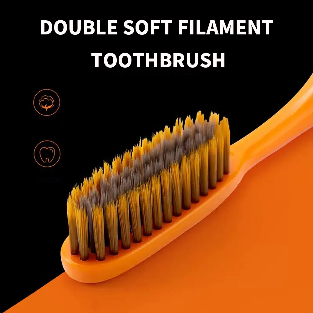 6 high-grade orange light luxury toothbrush deep cleaning oral care soft hair teeth cleaning tools for adult daily life home too