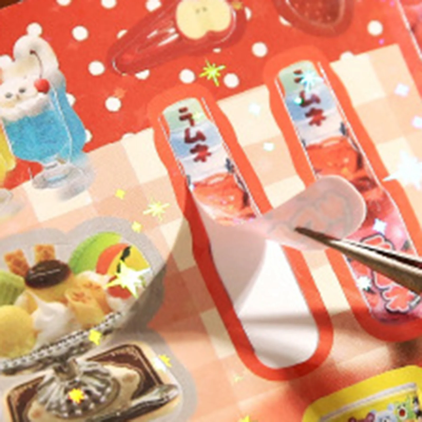 Stickers Book Kawaii Japanese Style Glitter Film Die-cutting Sticker Book Diy Handmade Scrapbook Aesthetic Stationery