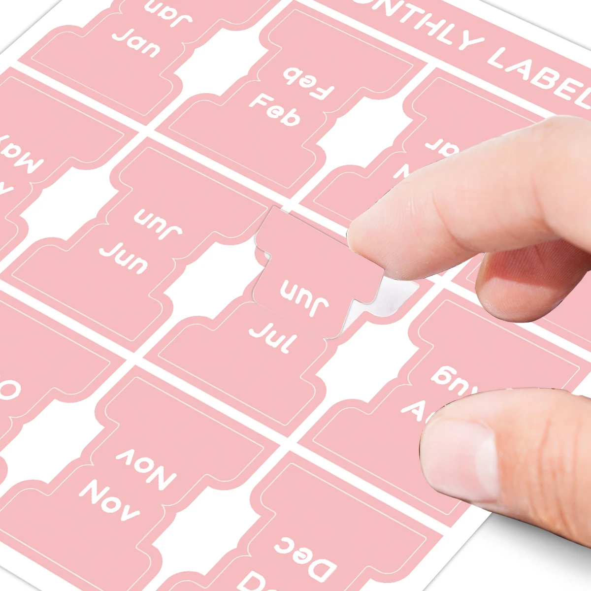 5 Sheets 2 Color Self-adhesive Stamping Labels Monthly Planner Tabs Book Notes Calendar Sticky Tags Office Pad Study Journal