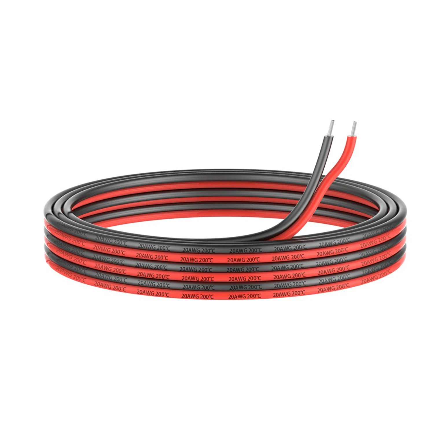 8-10-12-14-16-18-20-22-24-26-28-30 Gauge Electrical Wire 5meter 2 Conductors Parallel Wire Red Black Silicone Tinned Copper Wire