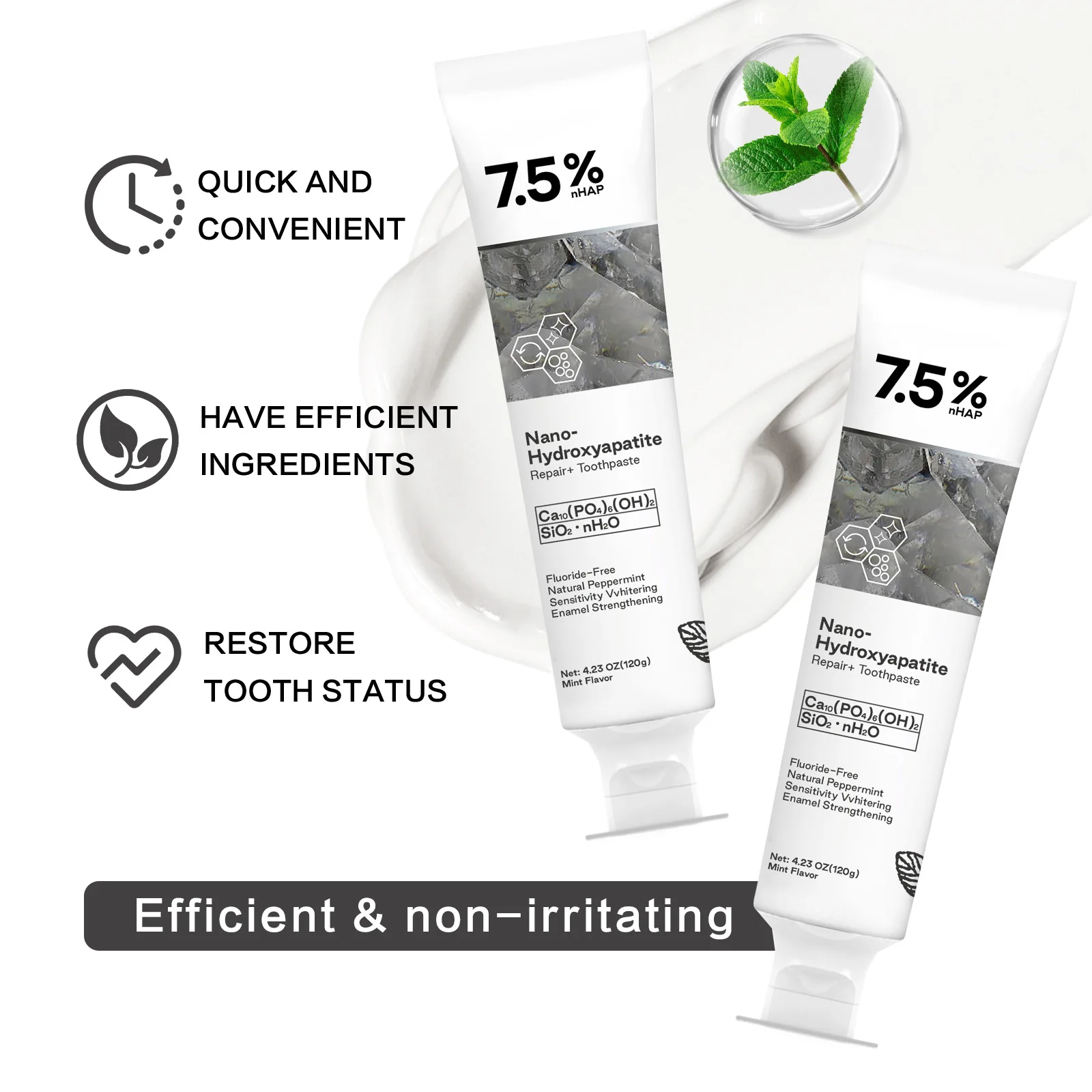 Nano Hydroxyapatite Toothpaste Remover Coffee Tea Stain Improve Bad Breath Prevent Caries Teeth Whitening Toothpaste Products