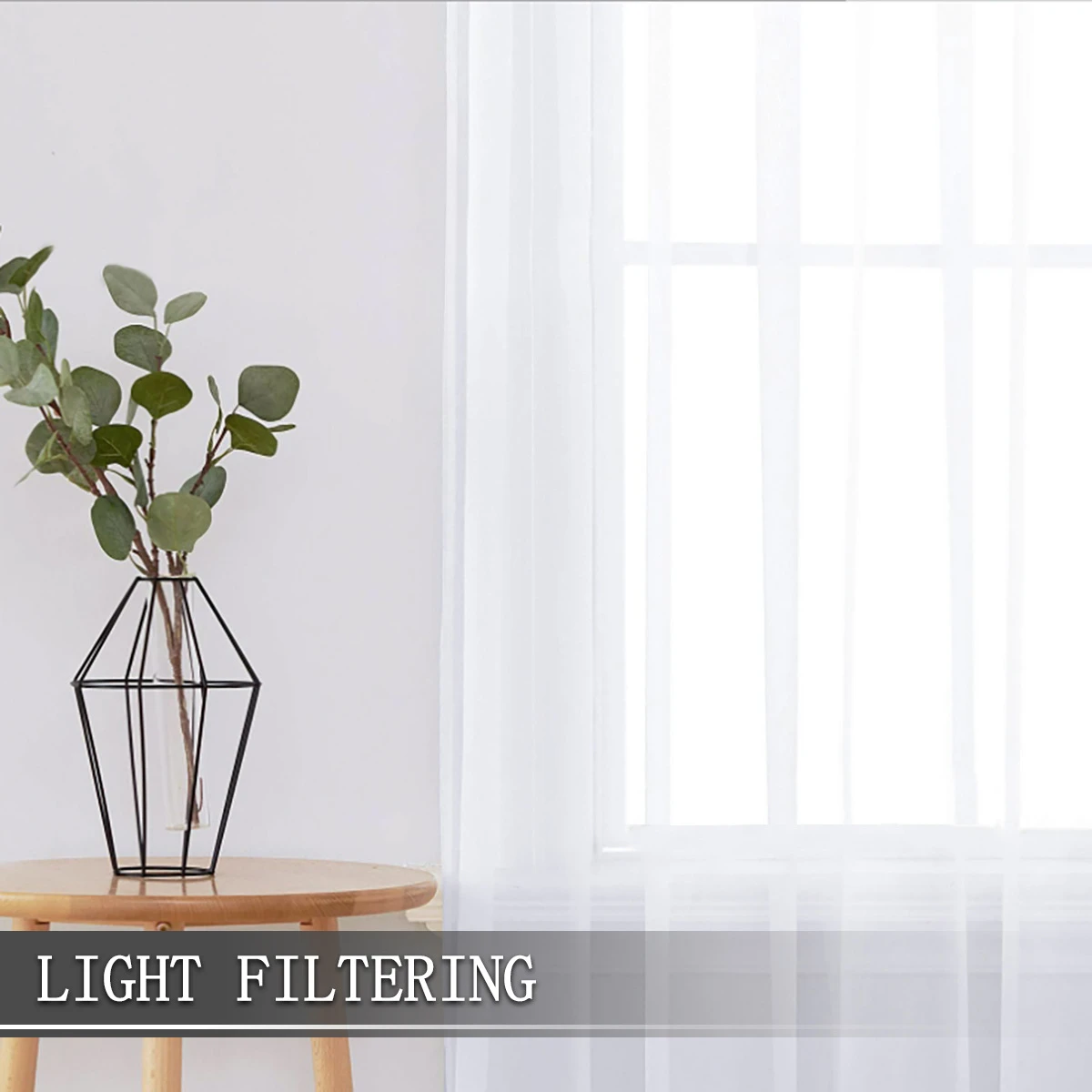 Home Decor White Tulle Sheer Curtains for Living Room Bedroom Dining Decor Window Semi Shading Treatment Voile Drape Luxury Door