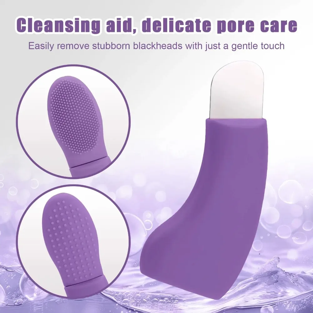 2 in 1 Facial Blackhead Removal Tool Silicone Face Scraper for Deep Cleansing Face Spatula Nose Whitehead Remover Skin Care Tool