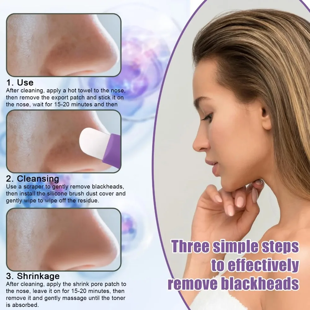 2 in 1 Facial Blackhead Removal Tool Silicone Face Scraper for Deep Cleansing Face Spatula Nose Whitehead Remover Skin Care Tool