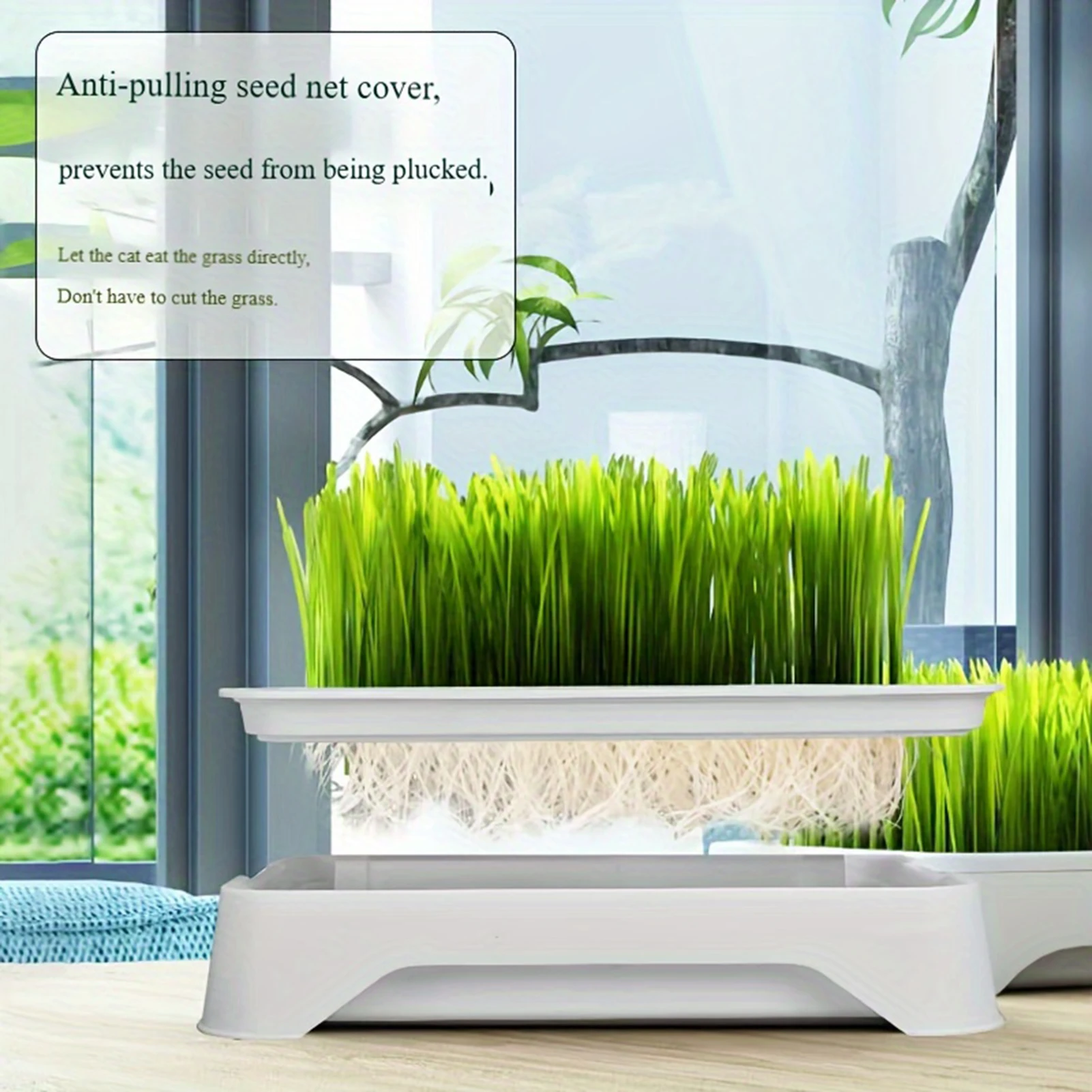 Pet Cat Grass Planting Basin Soilless Culture Wheat Seedling Pot Kitten Grass Hydroponic Device Horticultural Planting Pot
