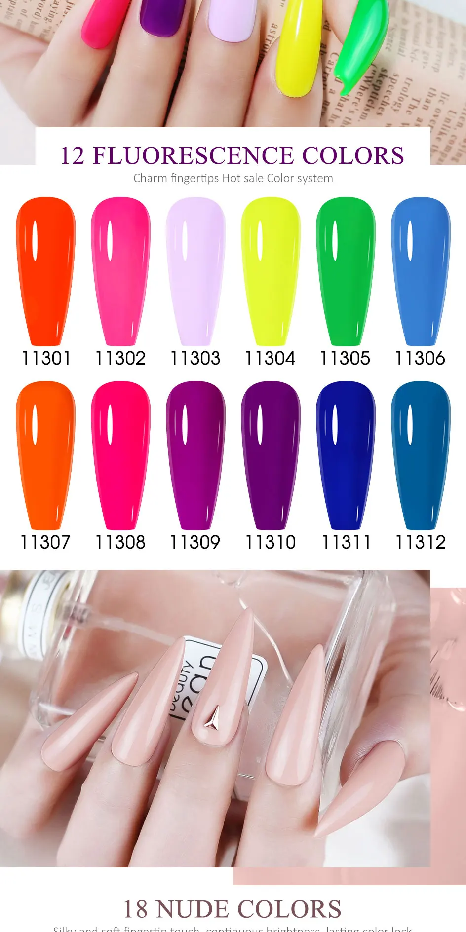 Arte Clavo Rose Red Color Series 15ml Gel Nail Polish Hot Sale Long Lasting Soak Off Varnish Hybrid Nail Art Top Bsae Maincure