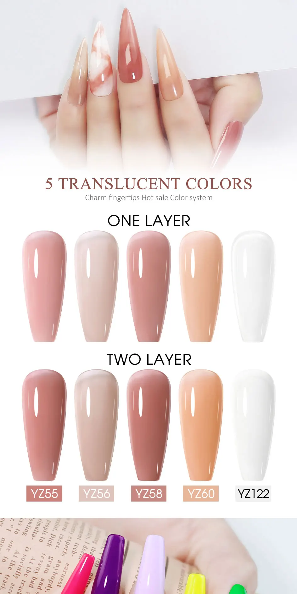 Arte Clavo Rose Red Color Series 15ml Gel Nail Polish Hot Sale Long Lasting Soak Off Varnish Hybrid Nail Art Top Bsae Maincure