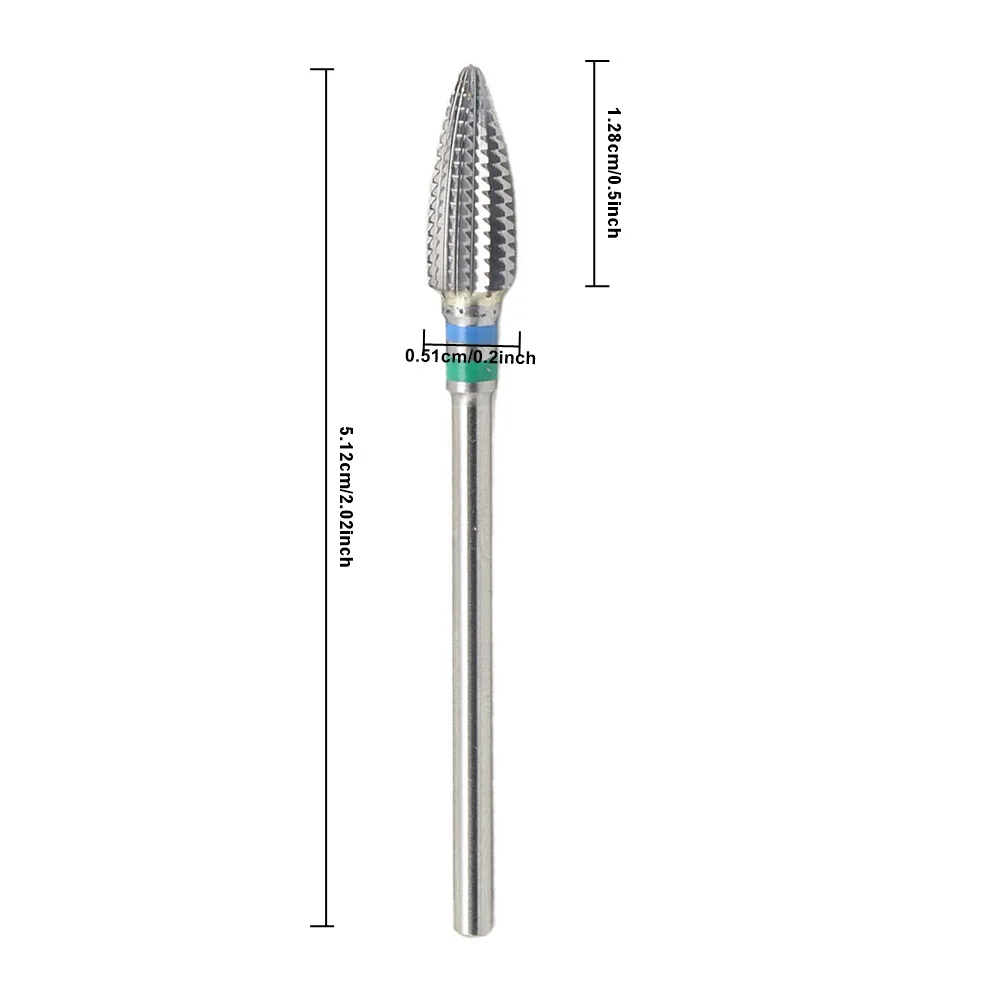 1Pcs 5MM Mini 5in1 Nail Drill Bits,3/32" Tungsten Carbide Cuticle Drill Bits,Two Way Rotate For Nail Bed File Dead Skin Nail Pre