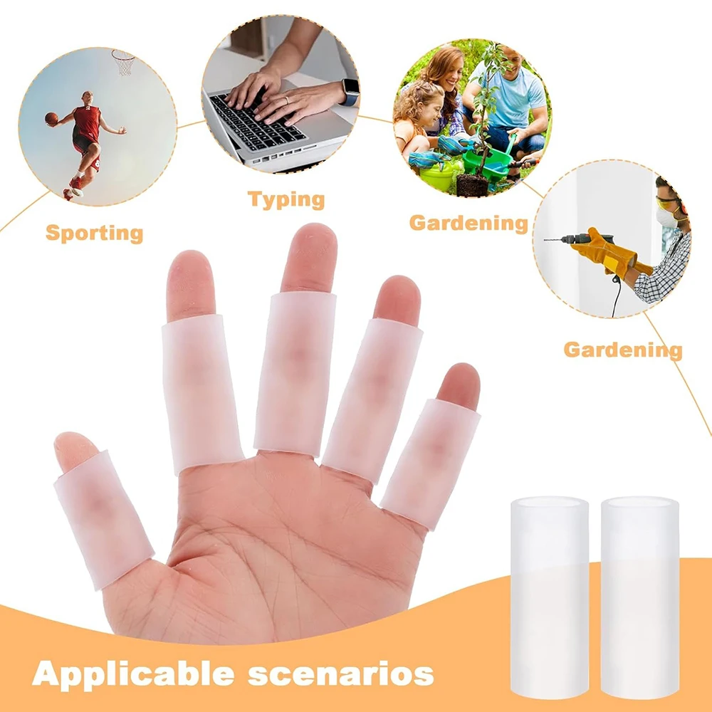 10PCS Gel Finger Sleeve Protectors Silicone Finger Sleeves Support Fingertips Protection Finger Covers Protector for DIY