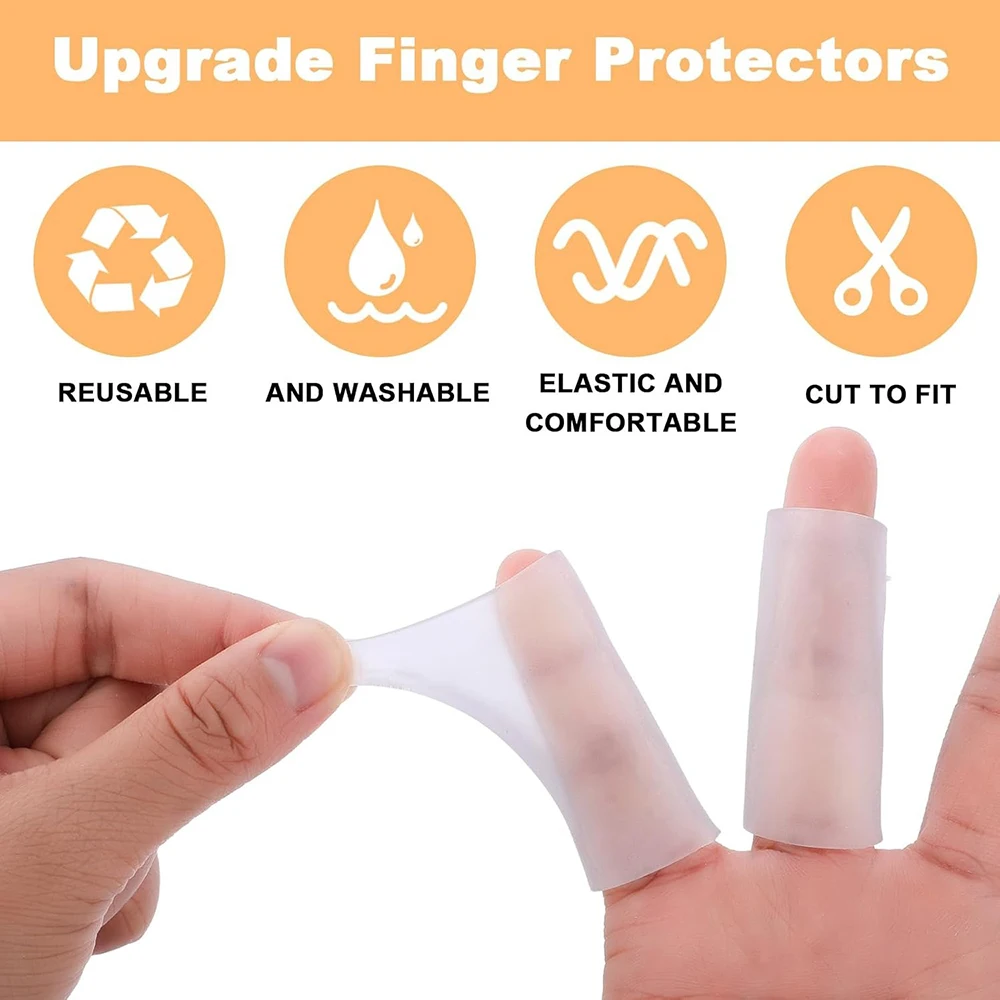 10PCS Gel Finger Sleeve Protectors Silicone Finger Sleeves Support Fingertips Protection Finger Covers Protector for DIY