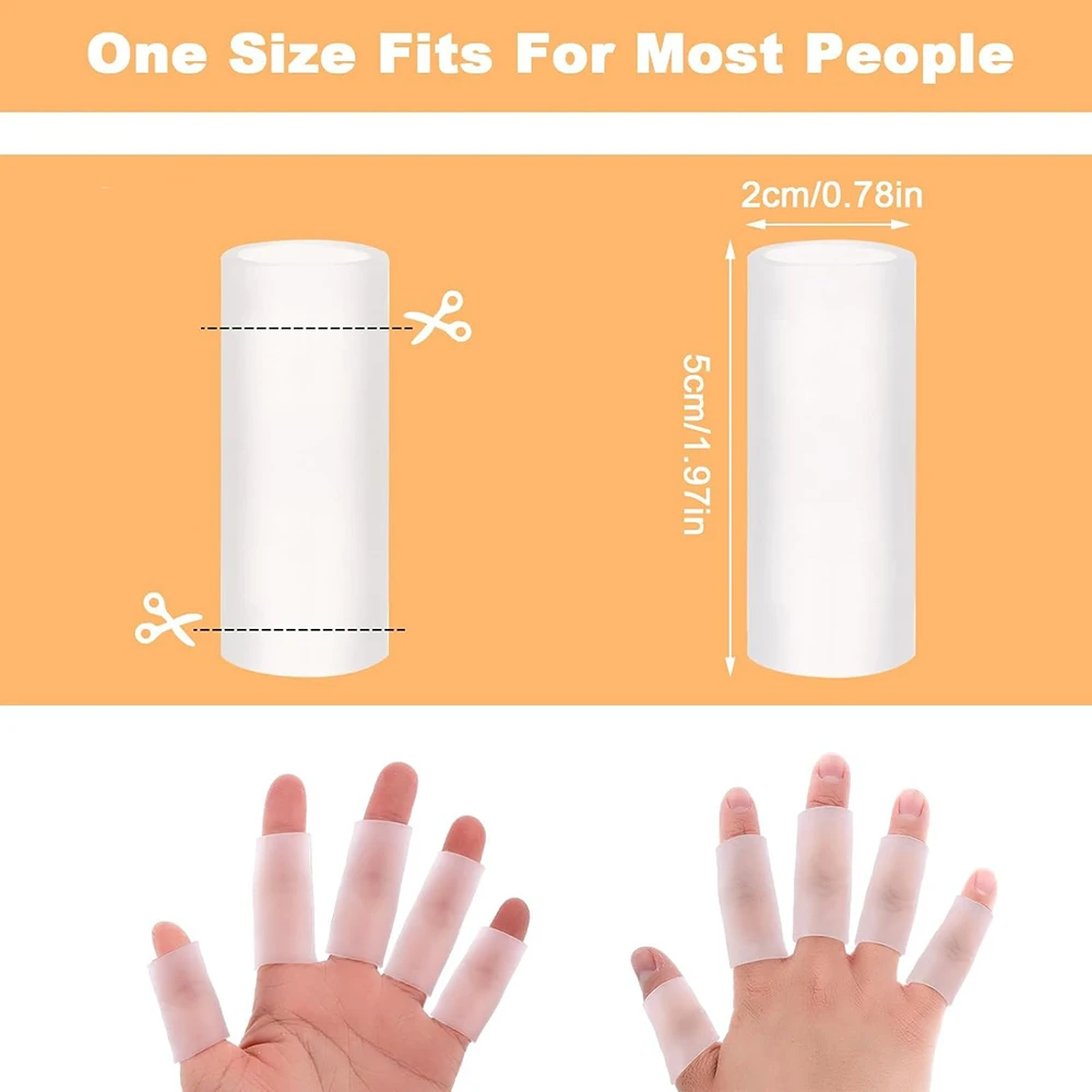 10PCS Gel Finger Sleeve Protectors Silicone Finger Sleeves Support Fingertips Protection Finger Covers Protector for DIY