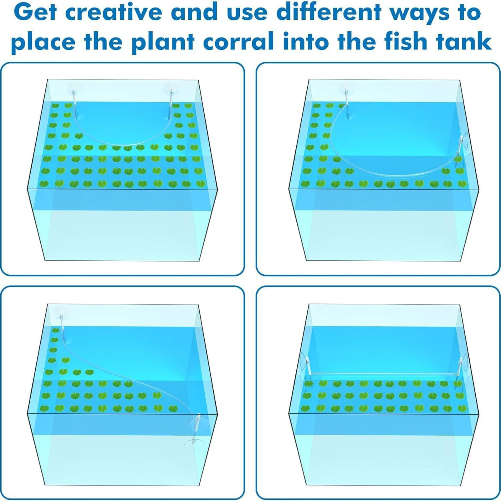 Fish Tank Floating Plant Fence Improve aquarium Water Quality Fence Plant Enclosure Interceptor Hose Length: 25.6inch