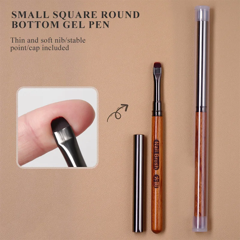 1pc Wood Gel Painting Brush Nail Construct Acrylic Brush for Manicure DIY Builder Tool Brush Pen Professional Gel False Tip Pen