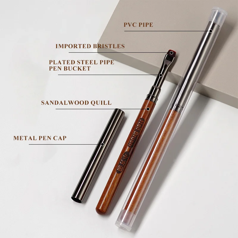 1pc Wood Gel Painting Brush Nail Construct Acrylic Brush for Manicure DIY Builder Tool Brush Pen Professional Gel False Tip Pen