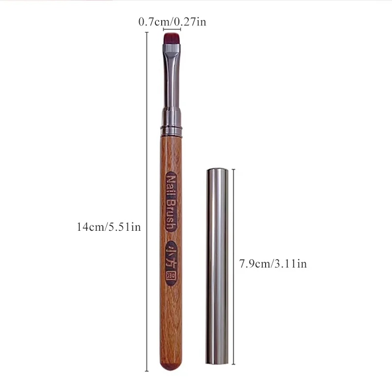1pc Wood Gel Painting Brush Nail Construct Acrylic Brush for Manicure DIY Builder Tool Brush Pen Professional Gel False Tip Pen