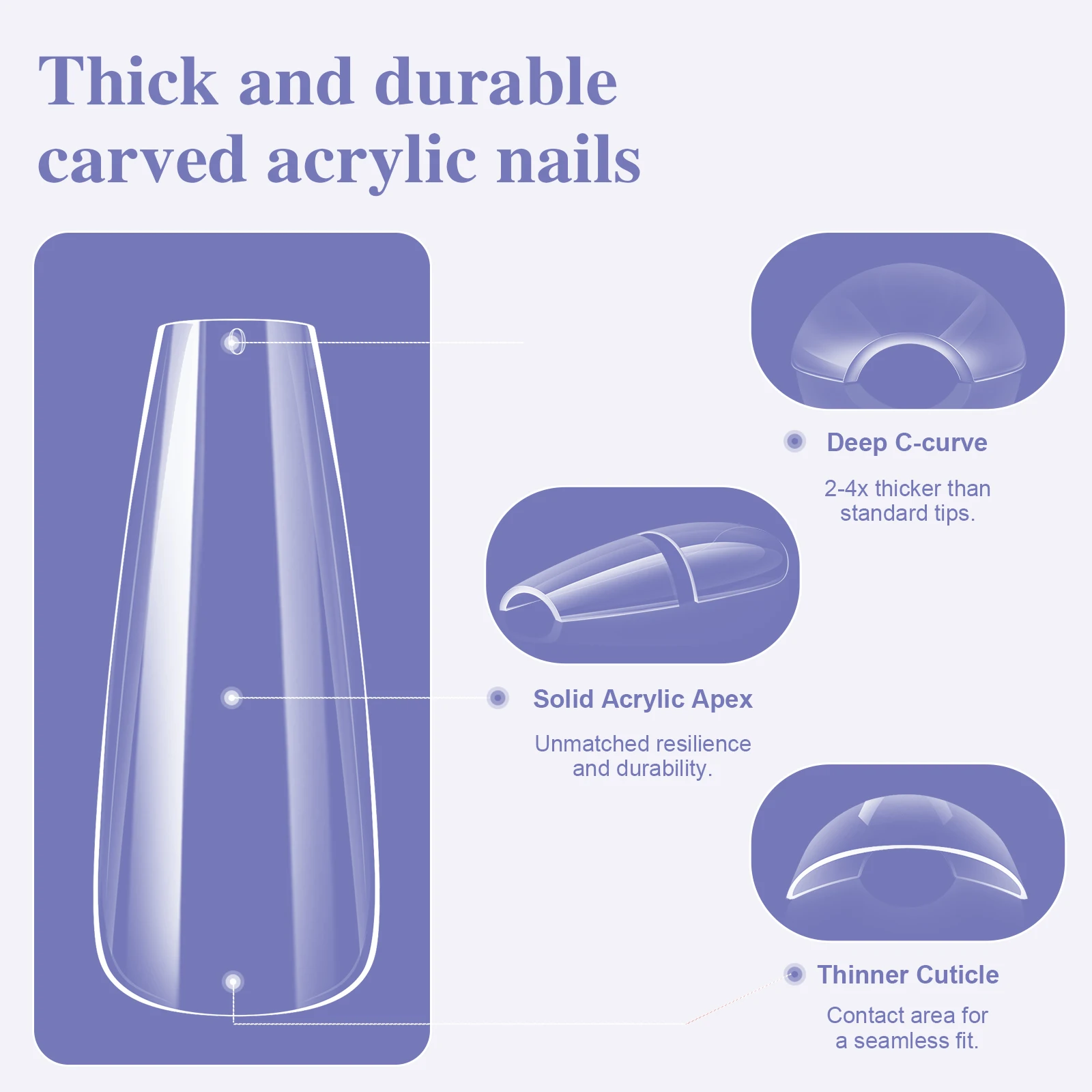 160/320pcs False Nails Full Cover Press-On Nails Coffin Stiletto Soft Gel False Nails Pieces for DIY Nail Extension salon tools