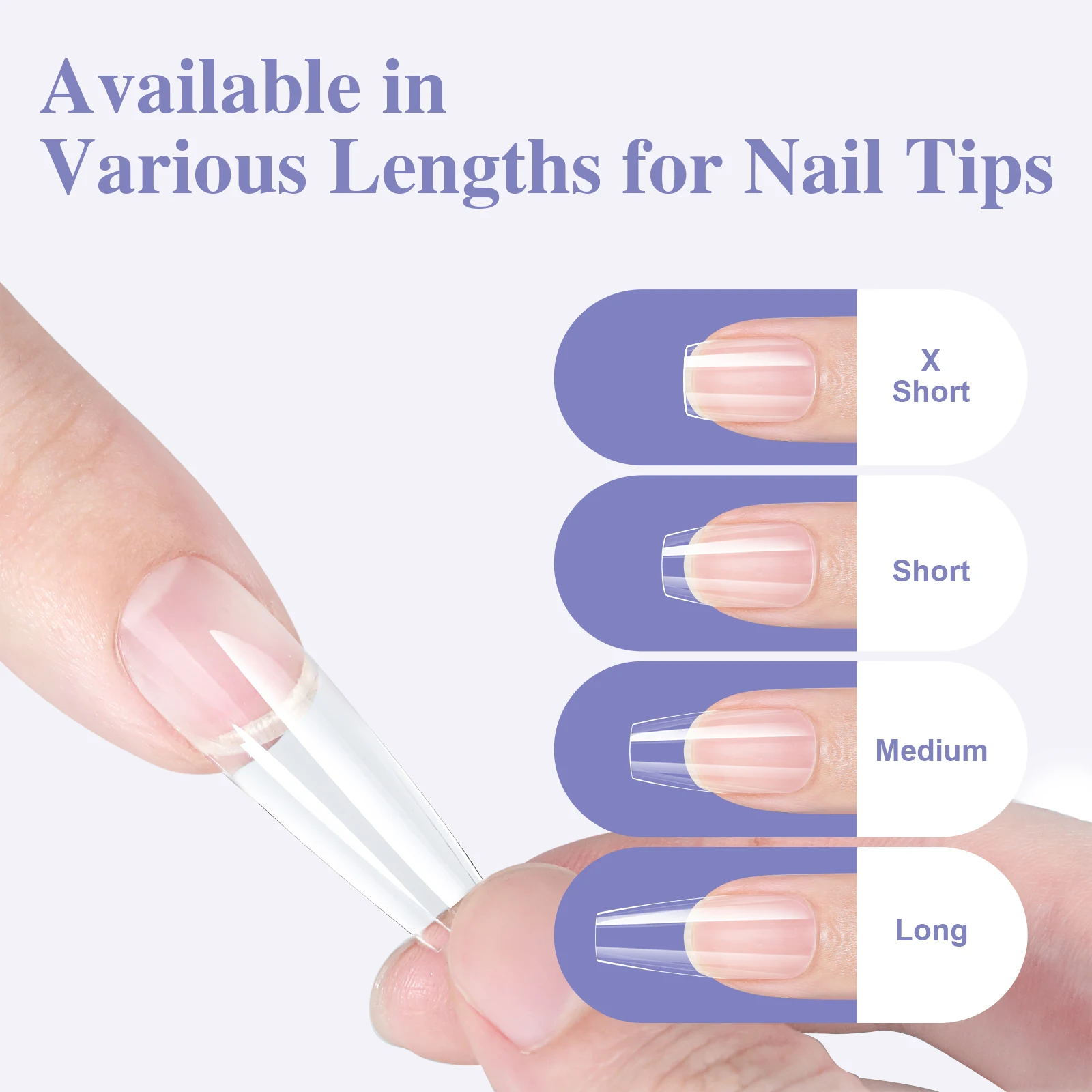 160/320pcs False Nails Full Cover Press-On Nails Coffin Stiletto Soft Gel False Nails Pieces for DIY Nail Extension salon tools