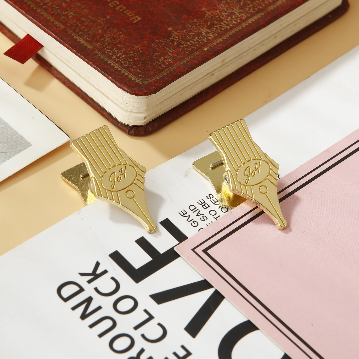 2PCS Metal Nib Binder Clips Bill Binder Clip Foldback Notes Letter File Paper Clip Binding Securing Clip Stationery