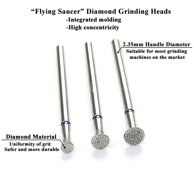 3pcs/set Diamond Nail Drill Bit Cuticle Clean Manicure Drill Bits Gel Overflow Removal Rotary Burrs Bits Manicure Pedicure Tools