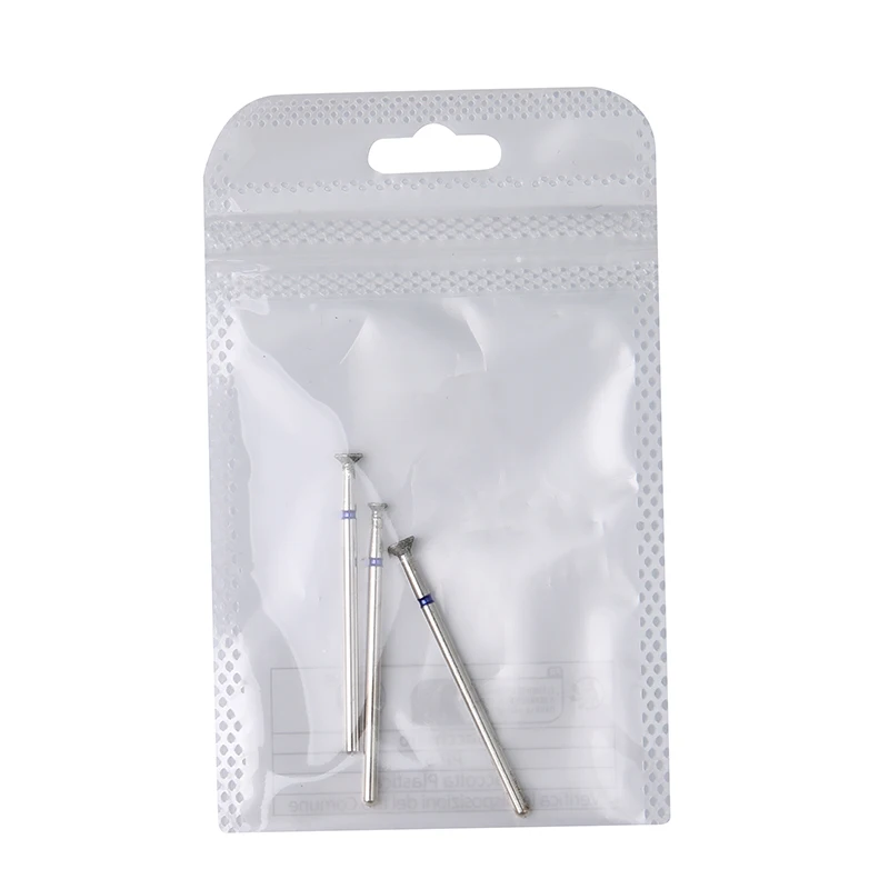 3pcs/set Diamond Nail Drill Bit Cuticle Clean Manicure Drill Bits Gel Overflow Removal Rotary Burrs Bits Manicure Pedicure Tools