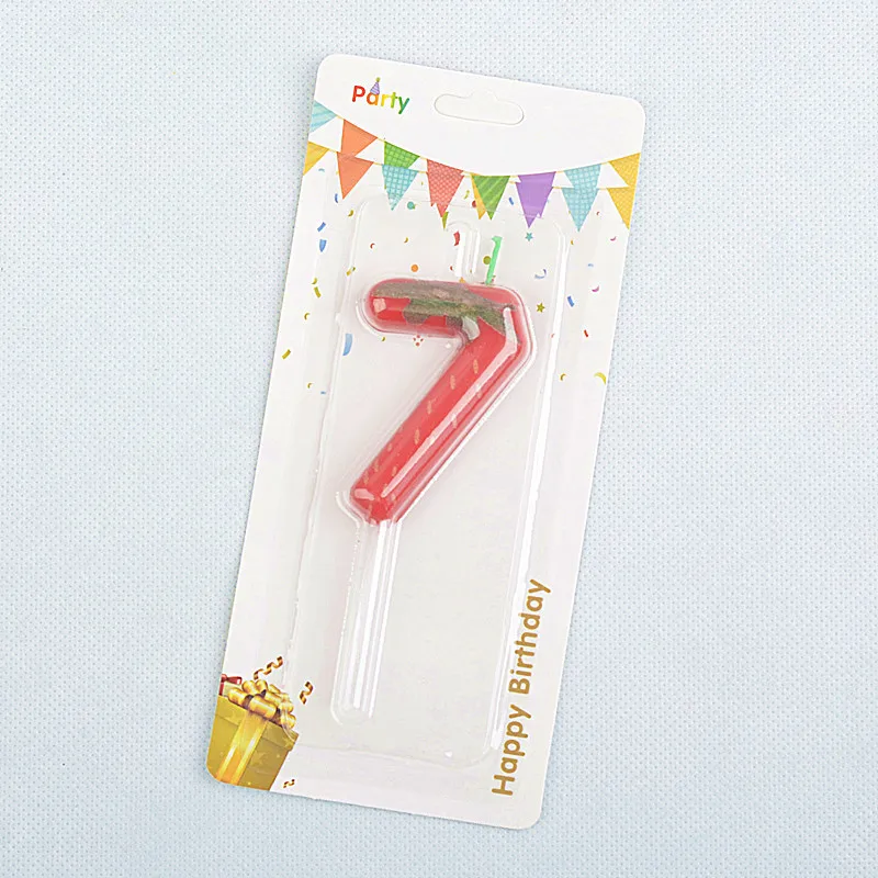 1pc Strawberry Birthday Cake Candle, 0-9 Number Perfect for Anniversary, Birthday & Party Decorations, Celebration Candle