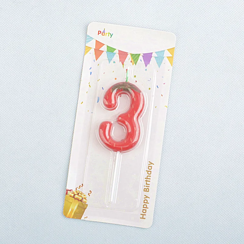 1pc Strawberry Birthday Cake Candle, 0-9 Number Perfect for Anniversary, Birthday & Party Decorations, Celebration Candle