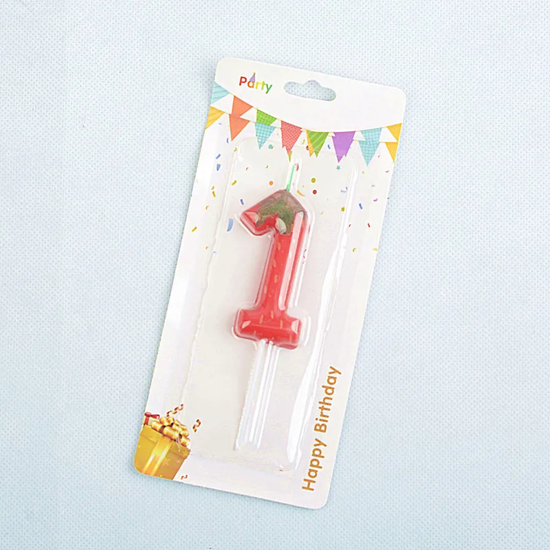 1pc Strawberry Birthday Cake Candle, 0-9 Number Perfect for Anniversary, Birthday & Party Decorations, Celebration Candle