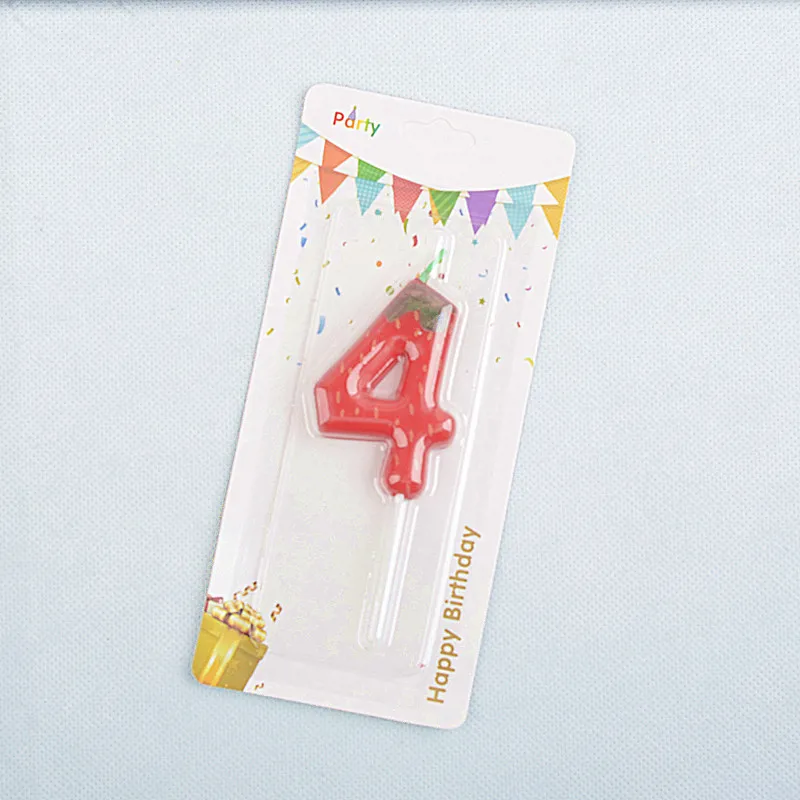 1pc Strawberry Birthday Cake Candle, 0-9 Number Perfect for Anniversary, Birthday & Party Decorations, Celebration Candle