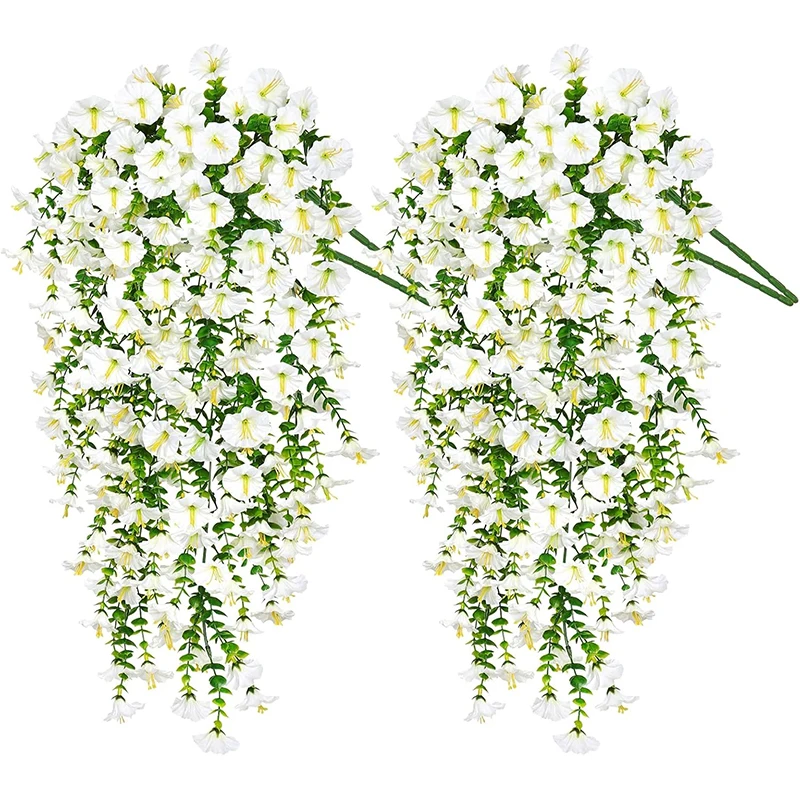1/2Pc 75cm Artificial Flowers Wall Hanging Faux Violet Plants Hanging Fake Flower Vines for Home Decor Garden Wedding Decoration