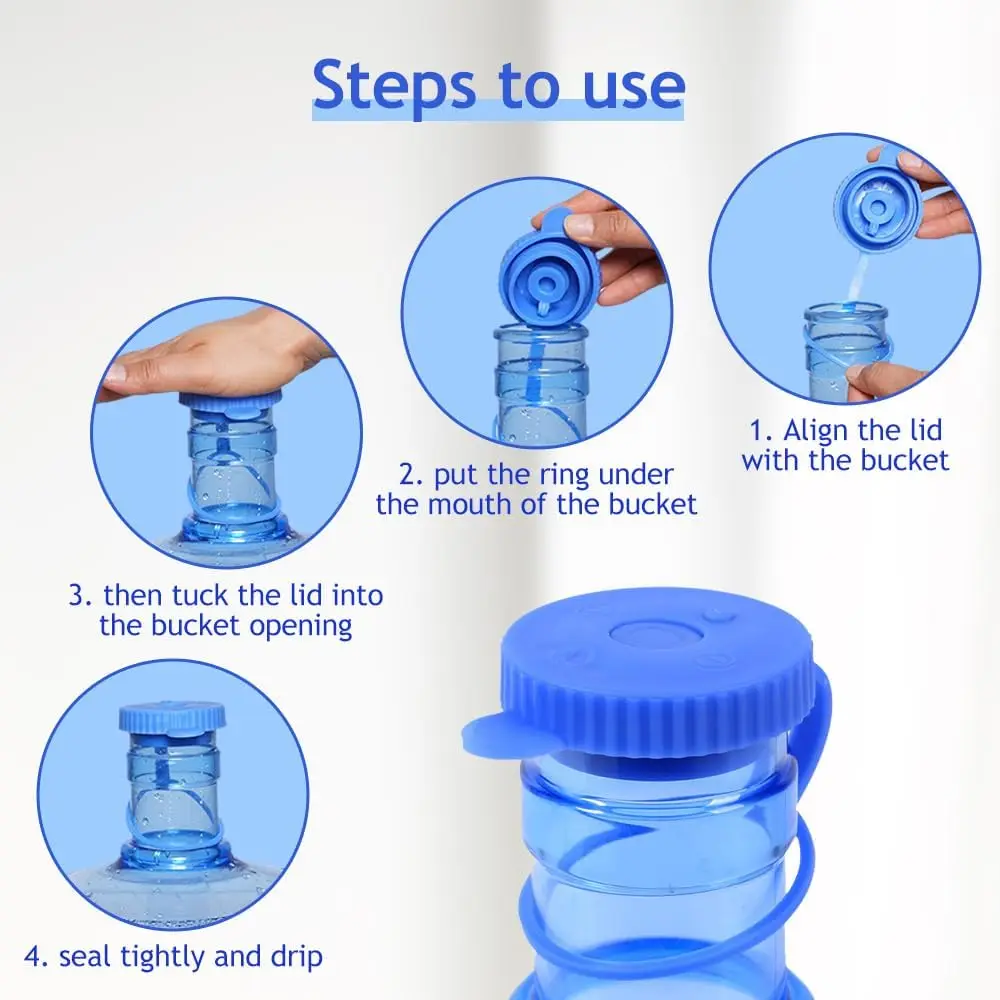 5 Gallon Water Jug Cap, Reusable Silicone 3 & 5 Gallon Water Jugs Replacement Cover, Upgrade No Spill Food Grade Silicone