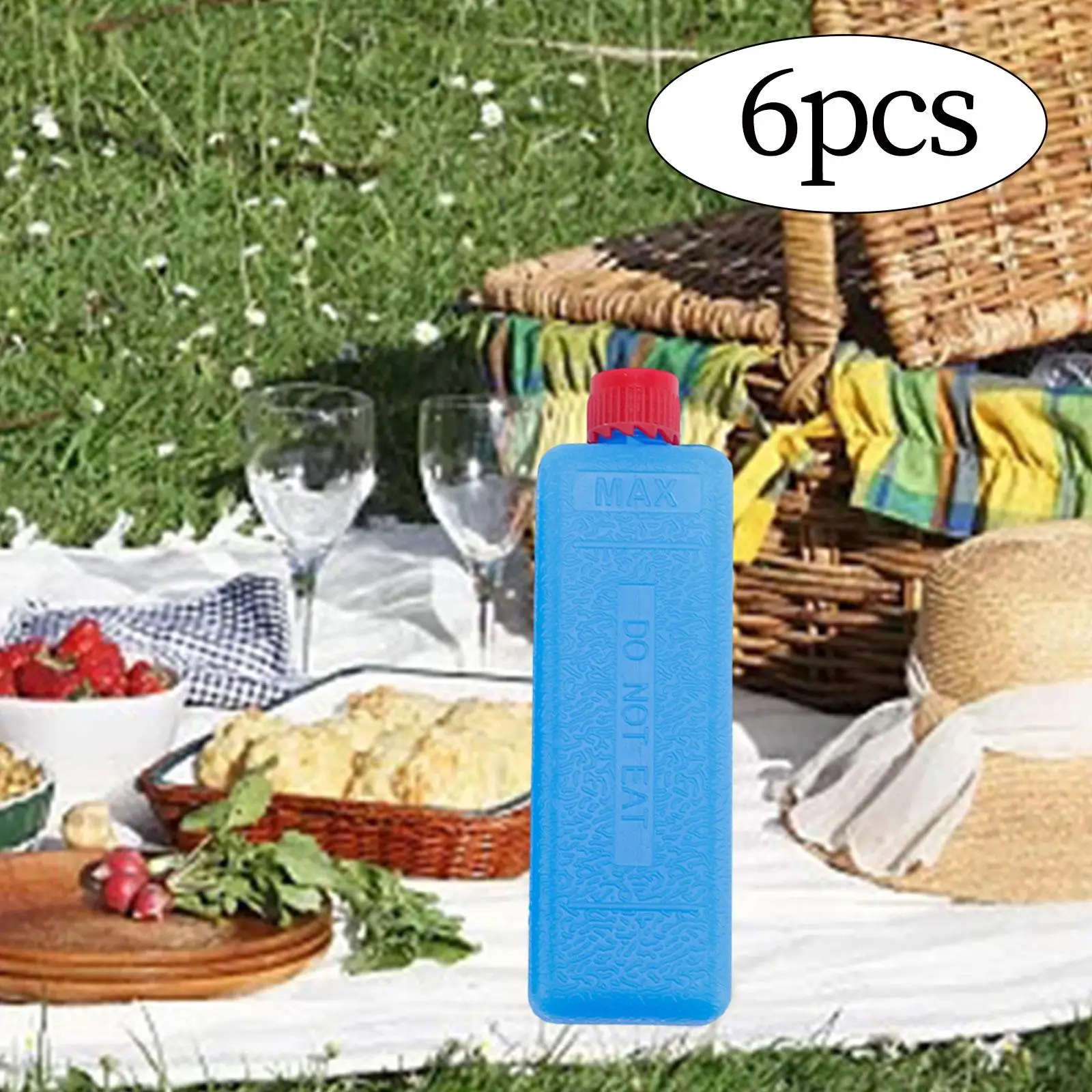 6-12PCS Ice Blocks Reusable Rectangular Ice Pack Freezer Packs for Outdoor Camping, Picnics, Barbecues, Travel Cooling Ice Pack
