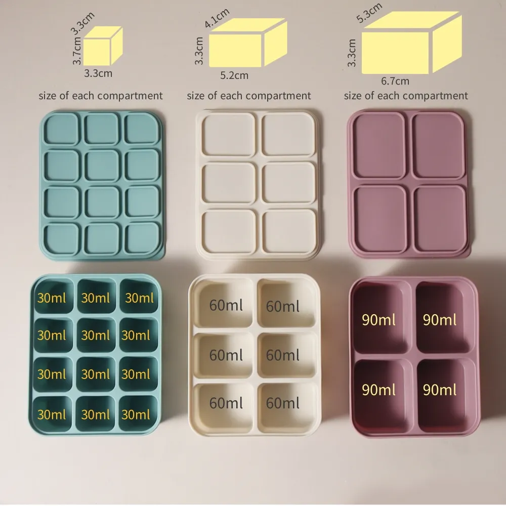 12 Grid Food-Grade Silicone Baby Food Freezer Tray - Easy Pop Out Ice Cube Mold for Infant Puree & Snacks