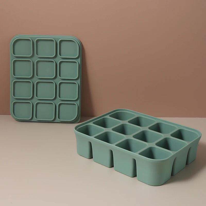 12 Grid Food-Grade Silicone Baby Food Freezer Tray - Easy Pop Out Ice Cube Mold for Infant Puree & Snacks