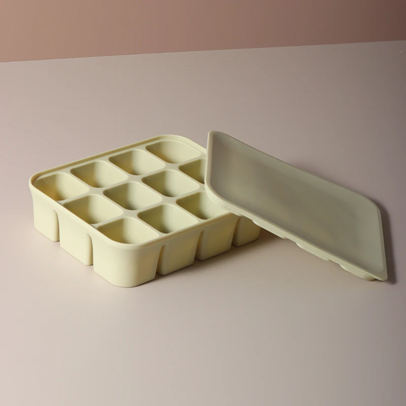 12 Grid Food-Grade Silicone Baby Food Freezer Tray - Easy Pop Out Ice Cube Mold for Infant Puree & Snacks