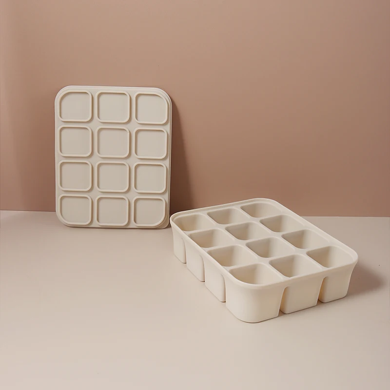 12 Grid Food-Grade Silicone Baby Food Freezer Tray - Easy Pop Out Ice Cube Mold for Infant Puree & Snacks