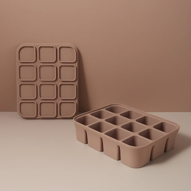 12 Grid Food-Grade Silicone Baby Food Freezer Tray - Easy Pop Out Ice Cube Mold for Infant Puree & Snacks