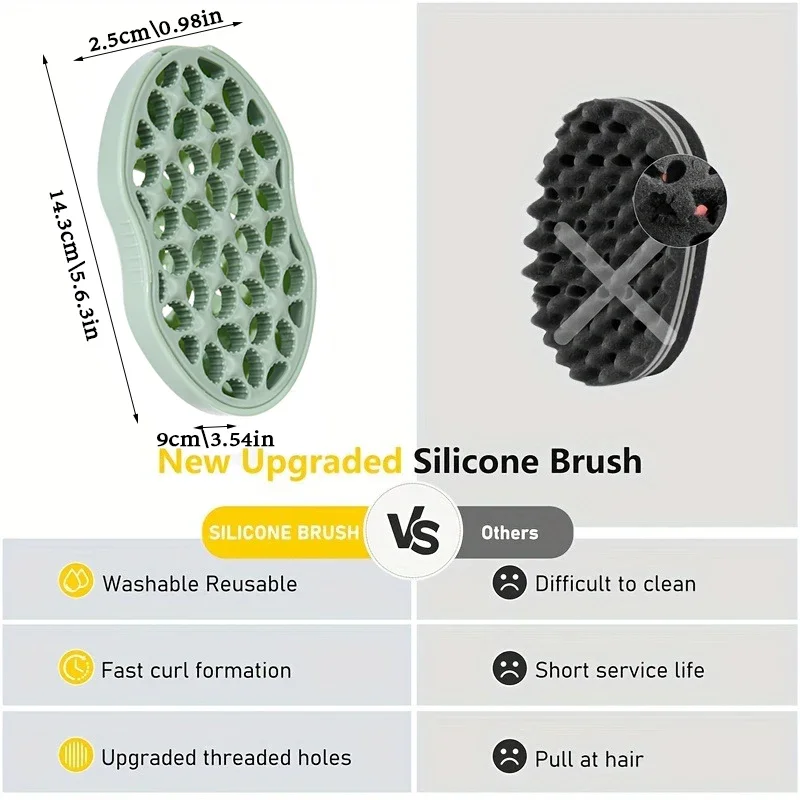 1pcs Professional Curly African Hair Twist Brush Magic Coil Wave Wave Reusable Dreadlock Afro Hairbrush Curler Hair Styling Tool