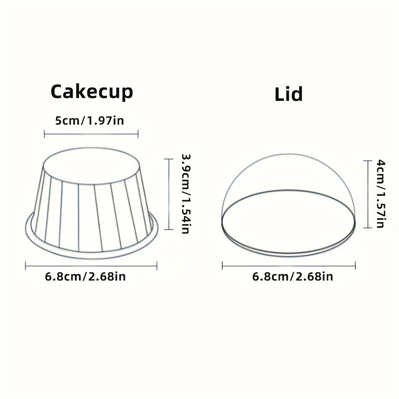 Set, 50pcs Disposable Cupcake Cups with Lids, Disposable Muffin Cups, Heat Resistant Glossy Cupcake Liners, Baking Cups