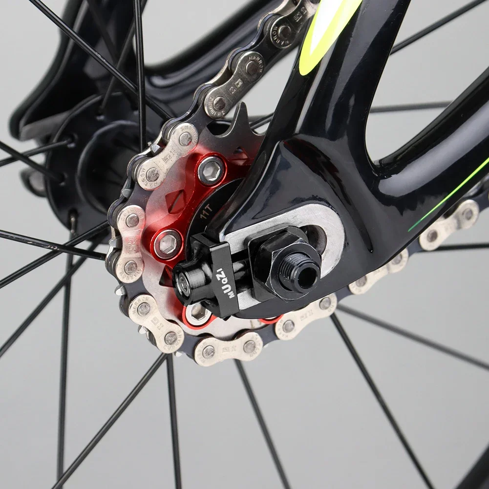 Single Speed Bike Chain Tensioner Bolt Screw Cycling Chain Adjuster Aluminum Alloy Tensioners Fixed Fastener Bicycle Accessories