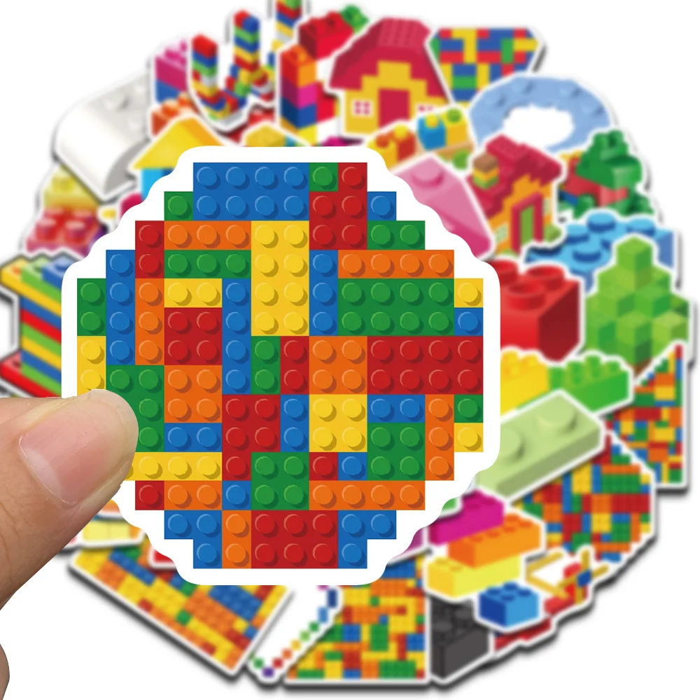 50/100PCS Building Block Temporary Tattoo Birthday Party Supplies Tattoos Stickers Cute Party Favors Party Gifts