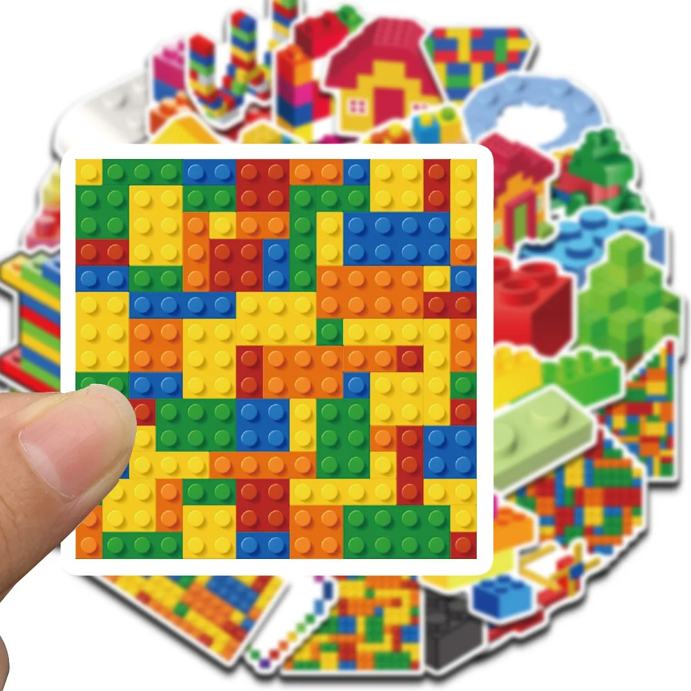 50/100PCS Building Block Temporary Tattoo Birthday Party Supplies Tattoos Stickers Cute Party Favors Party Gifts