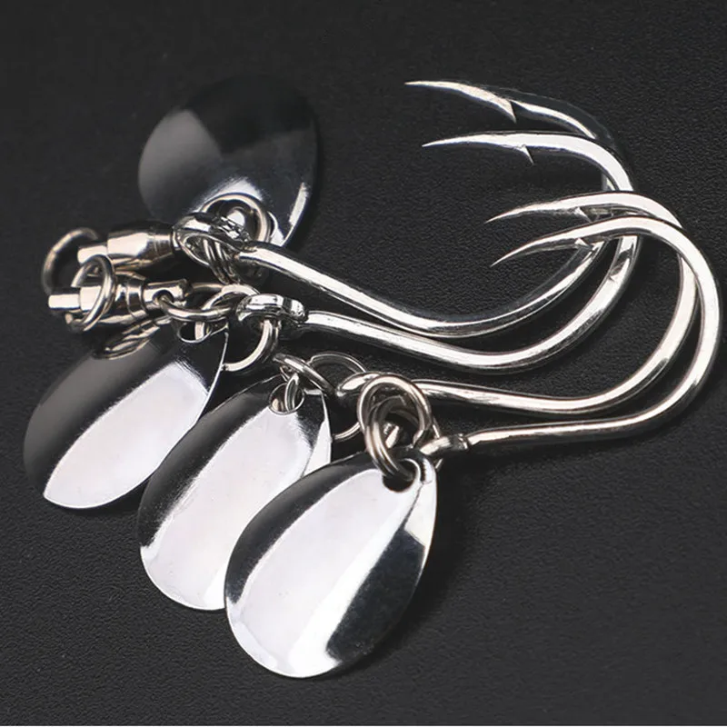 Ufishing 5Pcs/Bag Anti-corrosion Stainless Steel Fishing Hook With Blade 2026 New Big Game Spinner Hooks