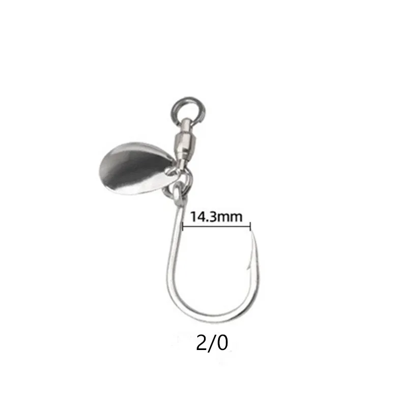 Ufishing 5Pcs/Bag Anti-corrosion Stainless Steel Fishing Hook With Blade 2026 New Big Game Spinner Hooks