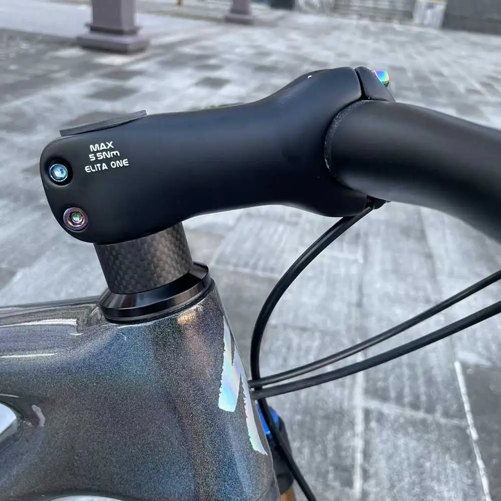 Elitaone Carbon Bicycle Stem 6 Degree 31.8mm MTB Road Bike Handlebar Compatible 70-130mm Length for Enhanced Cycling Experienc